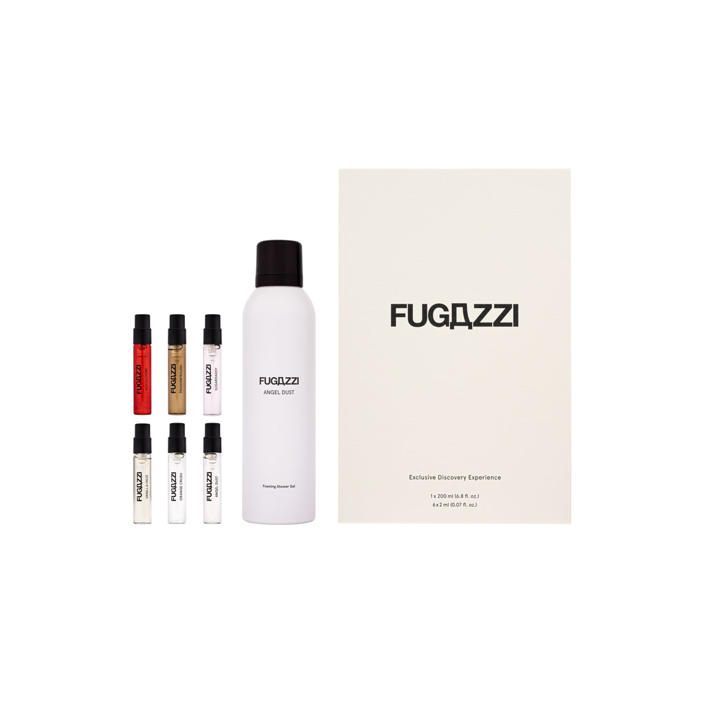 Fugazzi Discovery Set = 6x Extrait de Parfum 2ml + 1x200ml Shower Gel